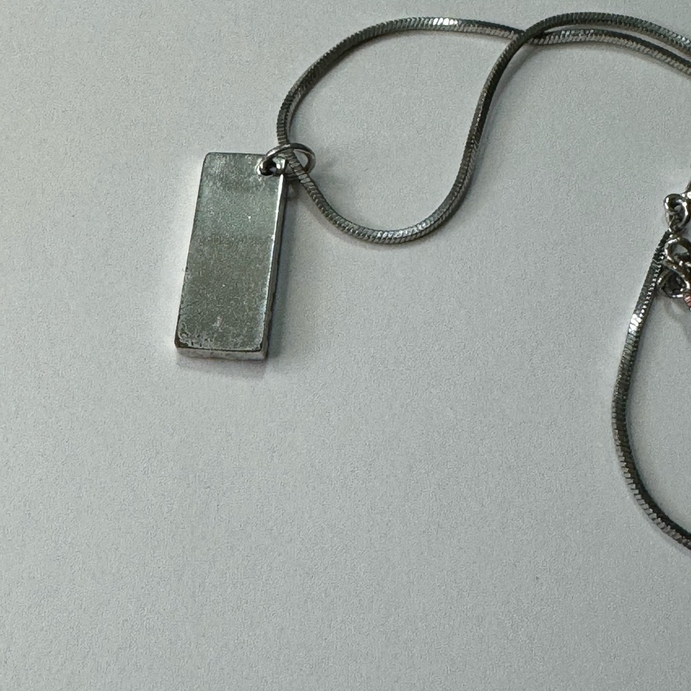 Dior Trotter 2 Silver & Graphite (Black) Logo Pendant Necklace - Picture 8 of 10